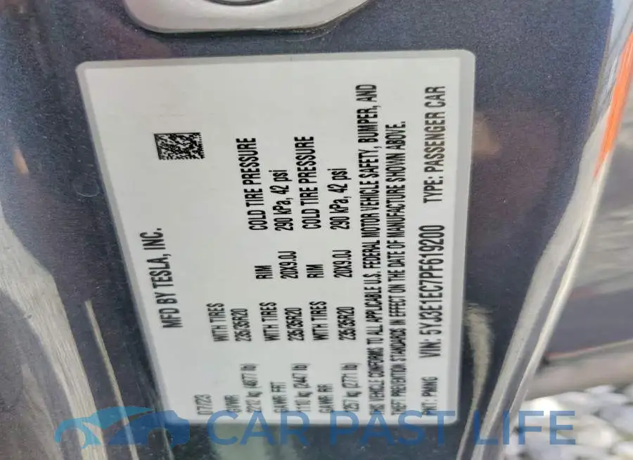 5YJ3E1EC7PF619200# 12