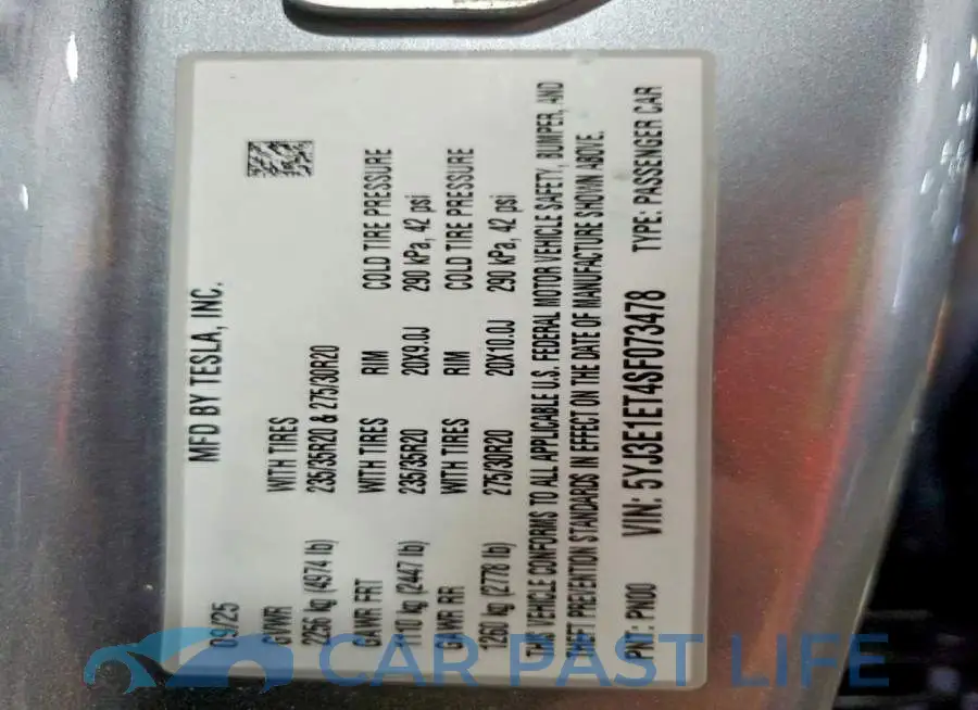 5YJ3E1ET4SF073478# 12