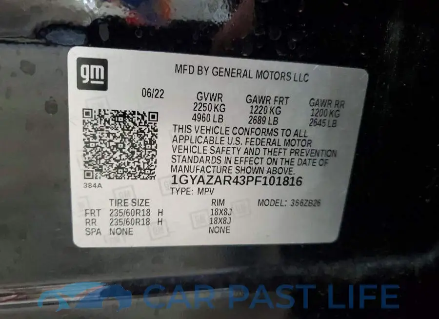 1GYAZAR43PF101816# 13