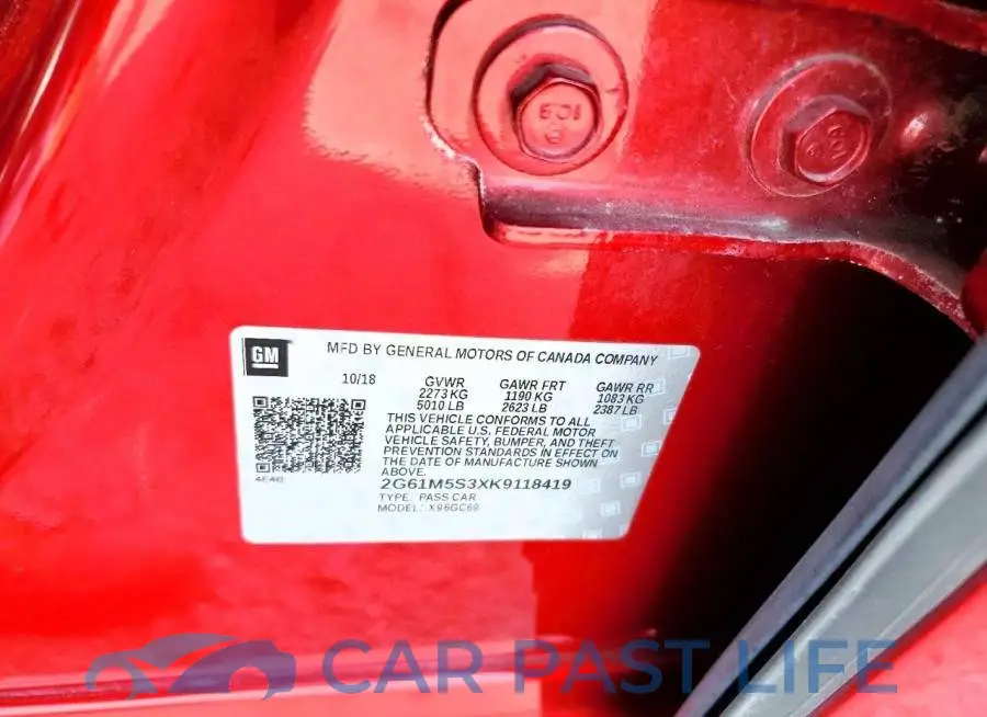 2G61M5S3XK9118419# 12