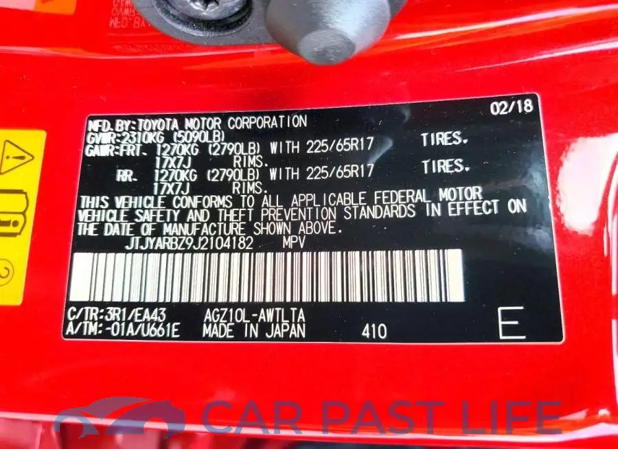 JTJYARBZ9J2104182# 13