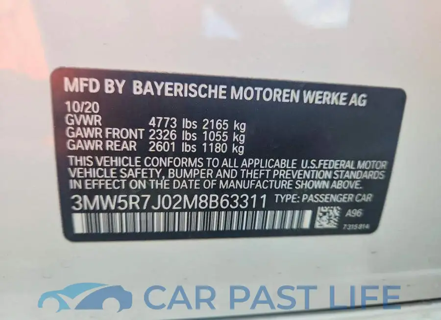 3MW5R7J02M8B63311# 12