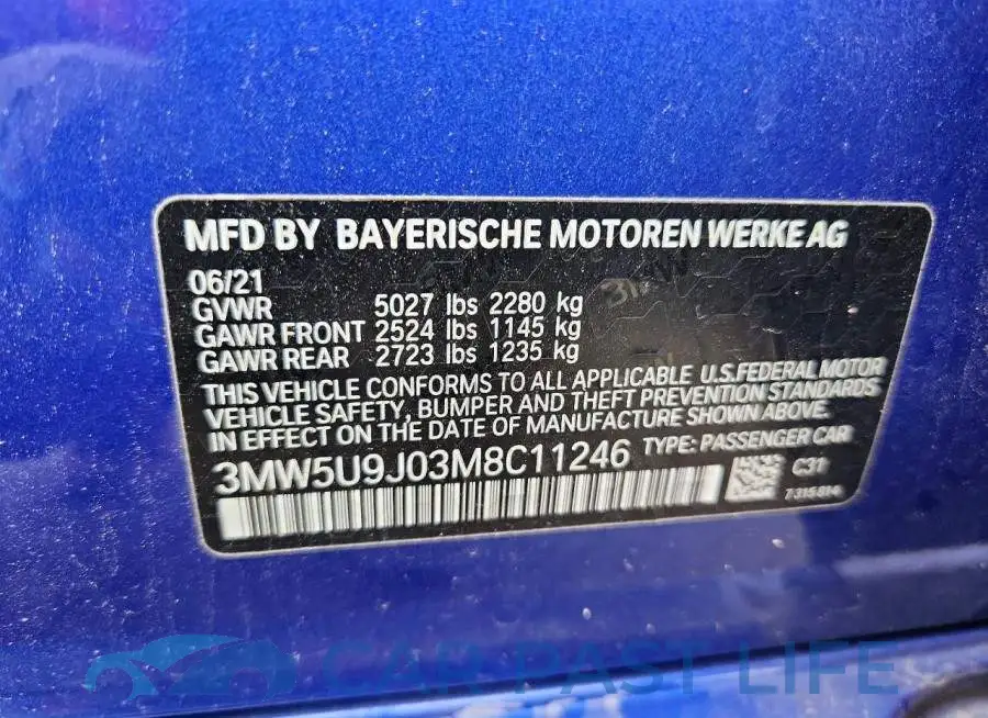 3MW5U9J03M8C11246# 12