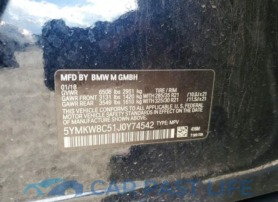 5YMKW8C51J0Y74542# 13