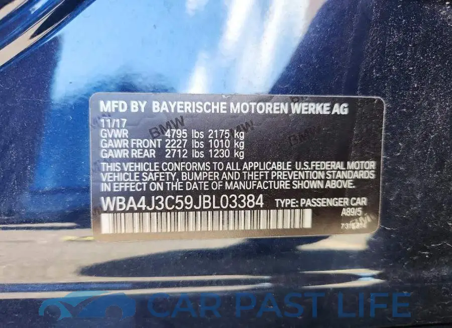 WBA4J3C59JBL03384# 12