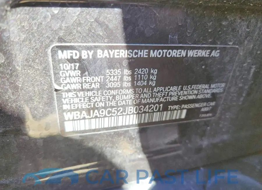 WBAJA9C52JB034201# 13