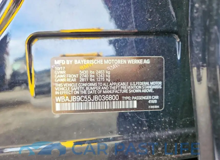WBAJB9C55JB036800# 12