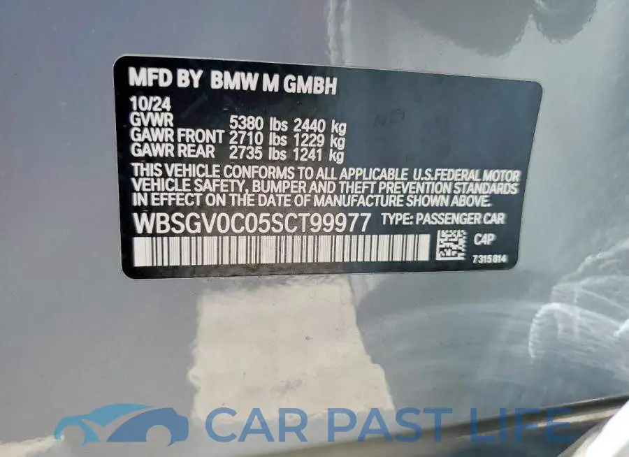 WBSGV0C05SCT99977# 12