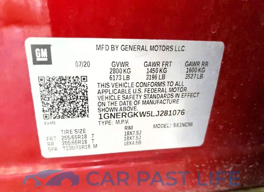 1GNERGKW5LJ281076# 13