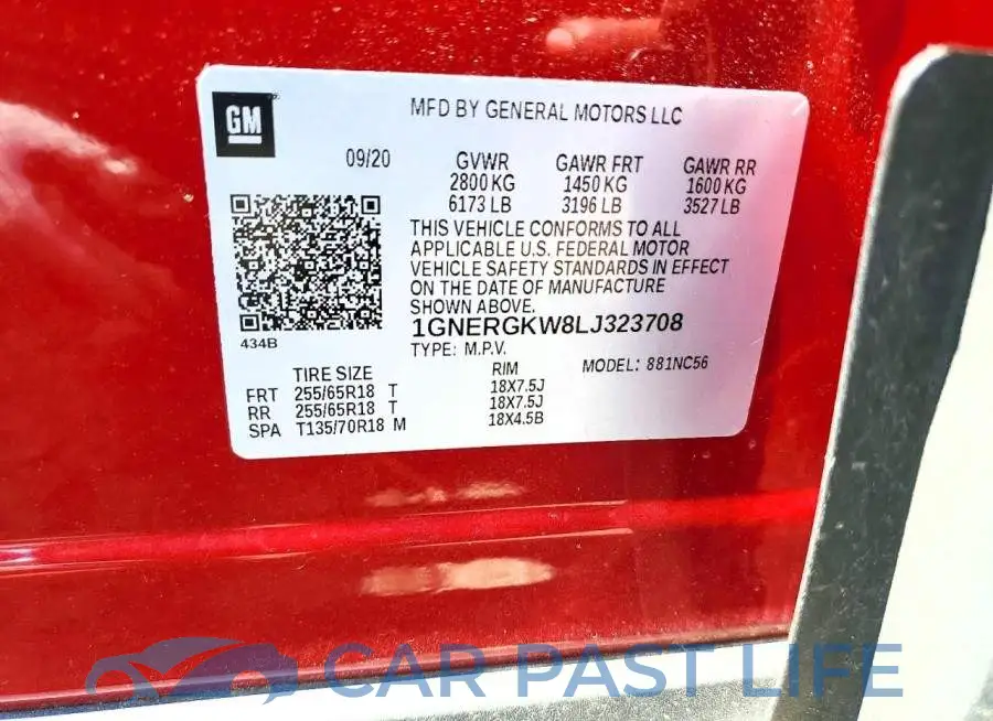 1GNERGKW8LJ323708# 13