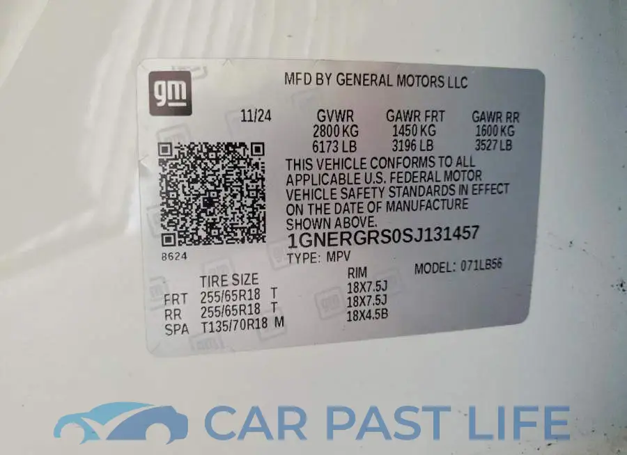 1GNERGRS0SJ131457# 13