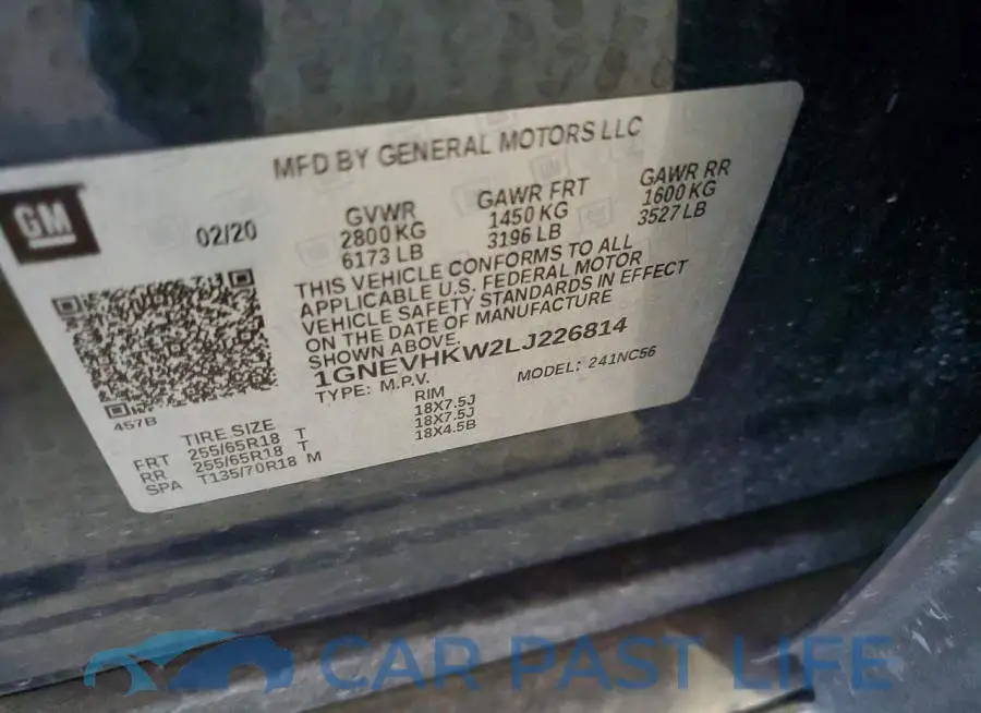 1GNEVHKW2LJ226814# 13