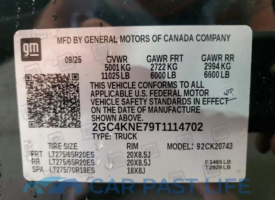 2GC4KNE79T1114702# 12