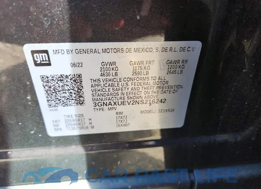 3GNAXUEV2NS216242# 13