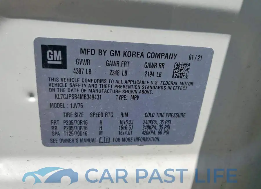 KL7CJPSB4MB349431# 13