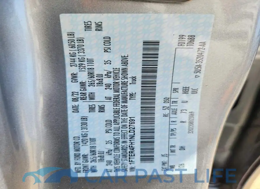 1FTER4FH1NLD27691# 12