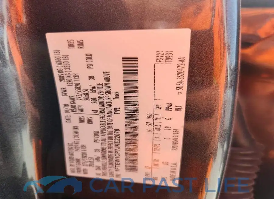 1FTEW1CP7JKE22078# 12