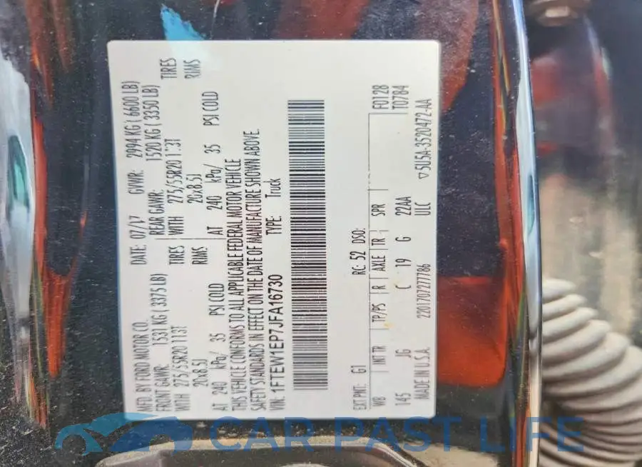 1FTEW1EP7JFA16730# 12