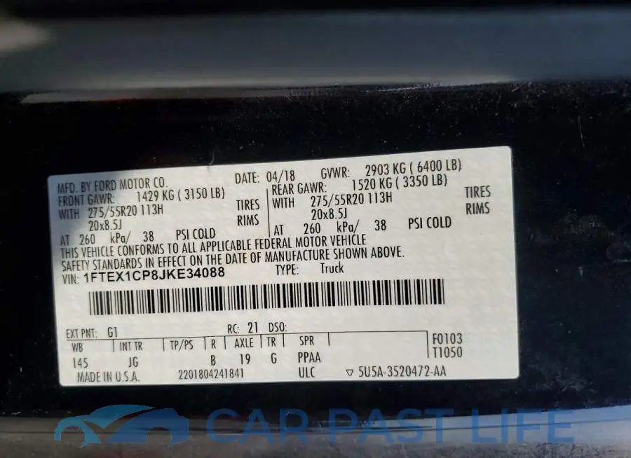 1FTEX1CP8JKE34088# 12