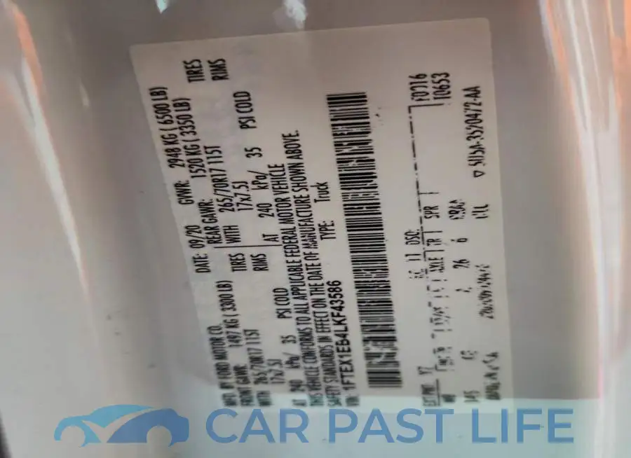 1FTEX1EB4LKF43586# 12