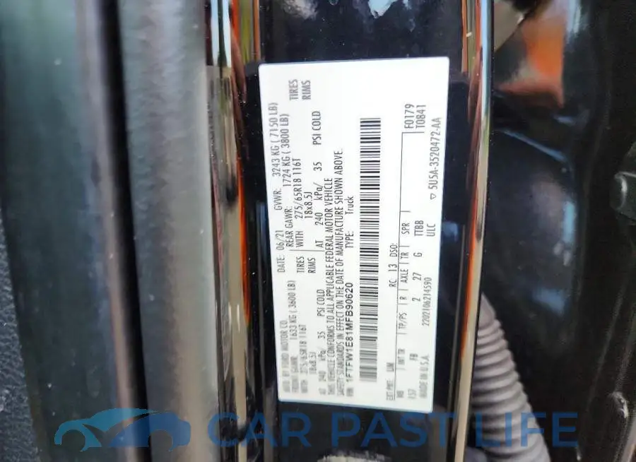 1FTFW1E81MFB90620# 12