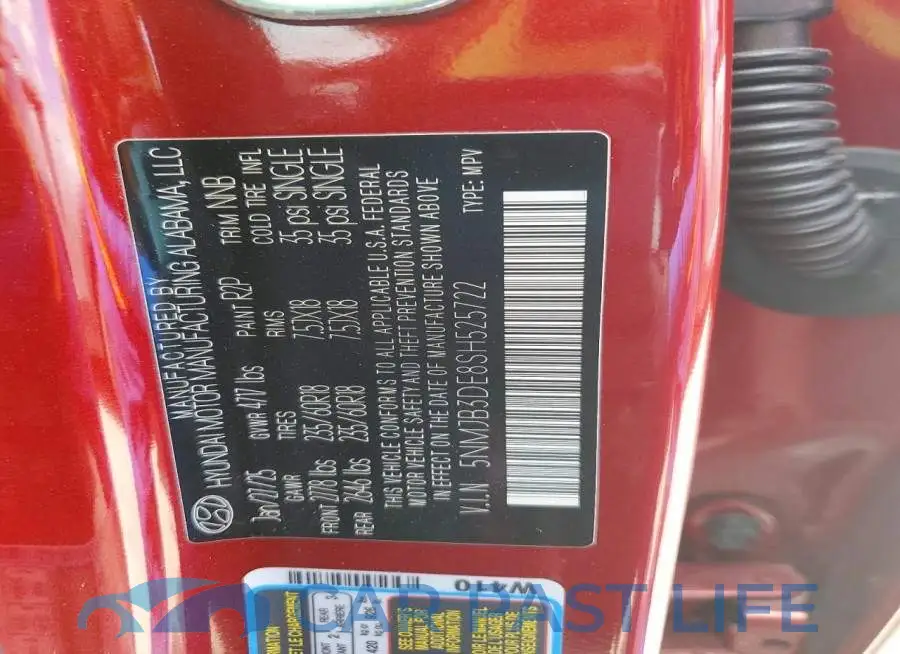 5NMJB3DE8SH525722# 12