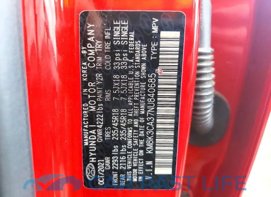 KM8K3CA37NU840685# 13