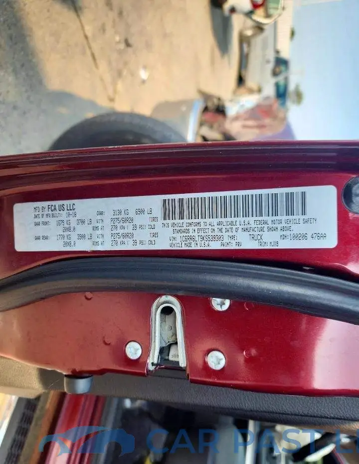 1C6RR6LT9KS539303# 13