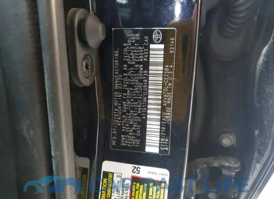 4T1G11AK1LU948739# 12