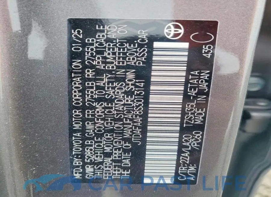JTDAFAAF8S3013141# 13