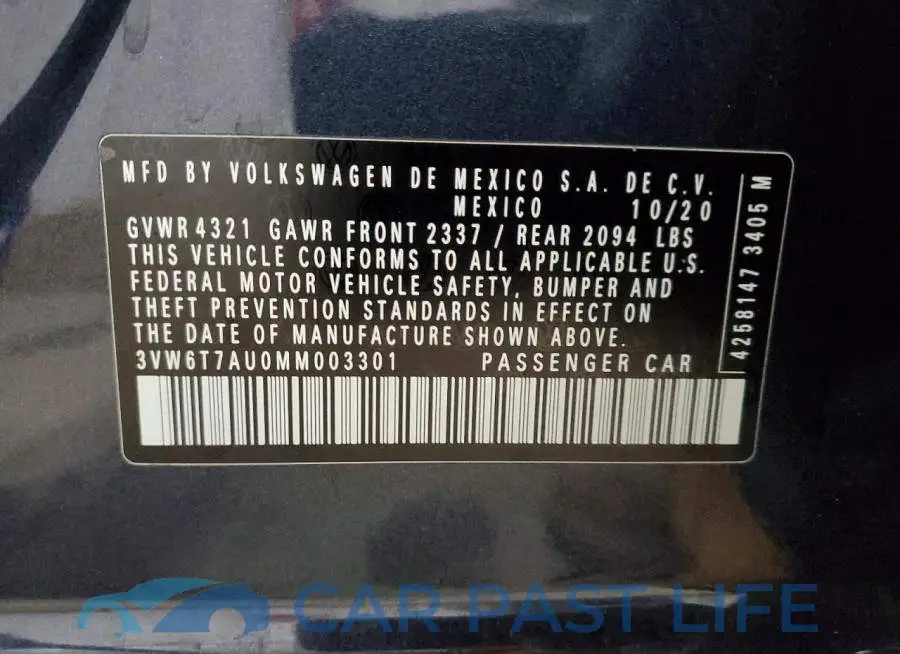 3VW6T7AU0MM003301# 12