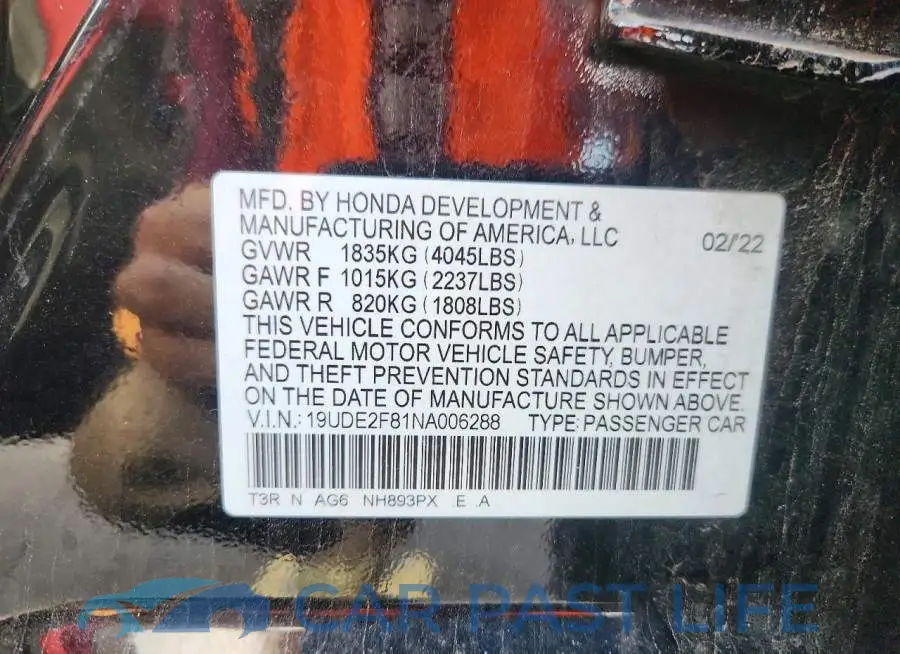 19UDE2F81NA006288# 12