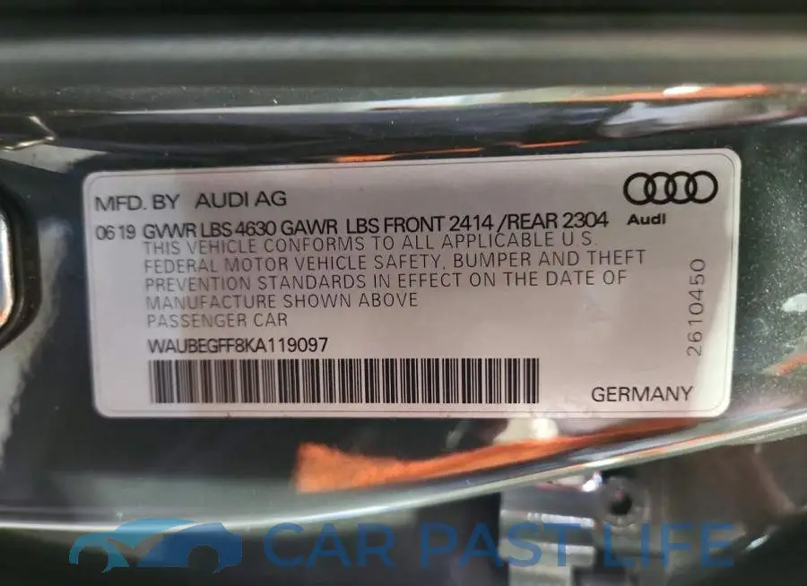 WAUBEGFF8KA119097# 12