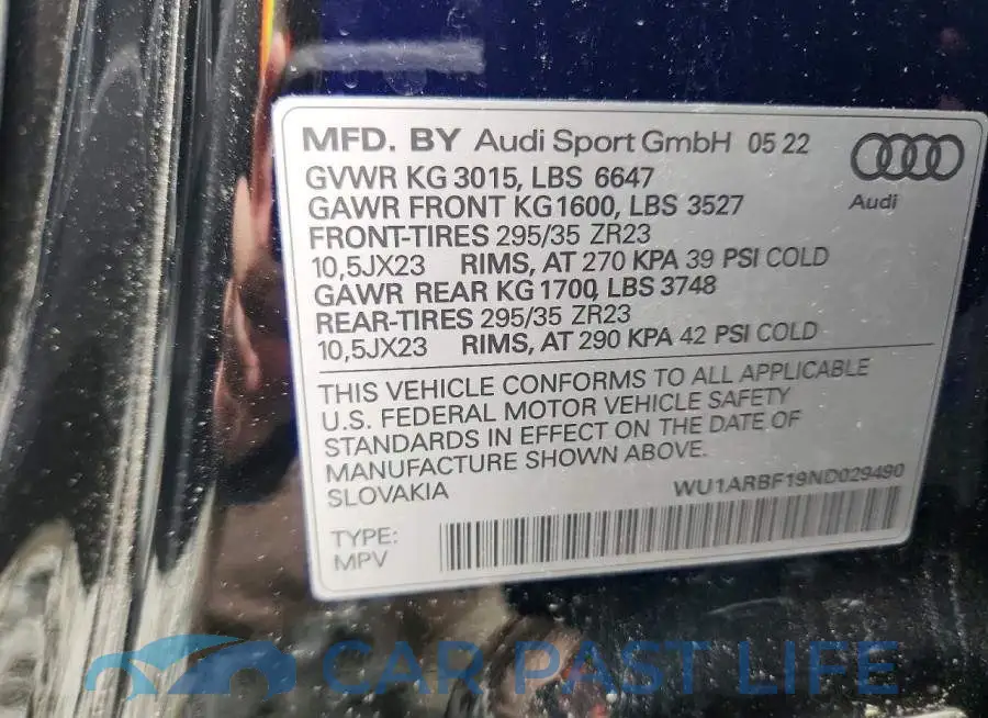 WU1ARBF19ND029490# 13