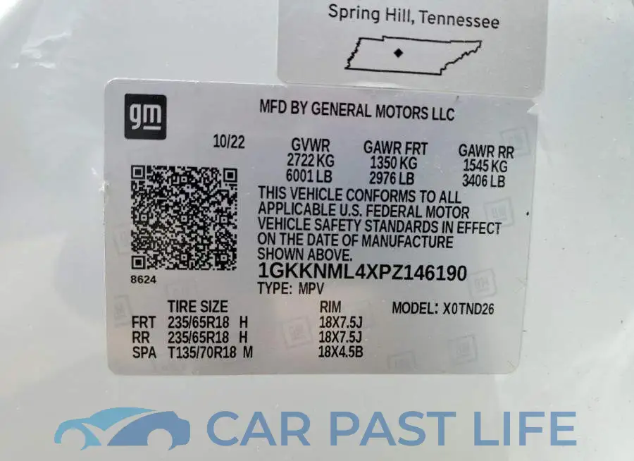 1GKKNML4XPZ146190# 14