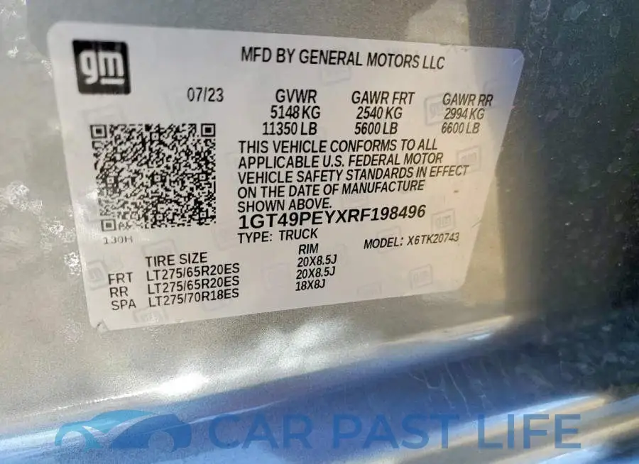 1GT49PEYXRF198496# 12