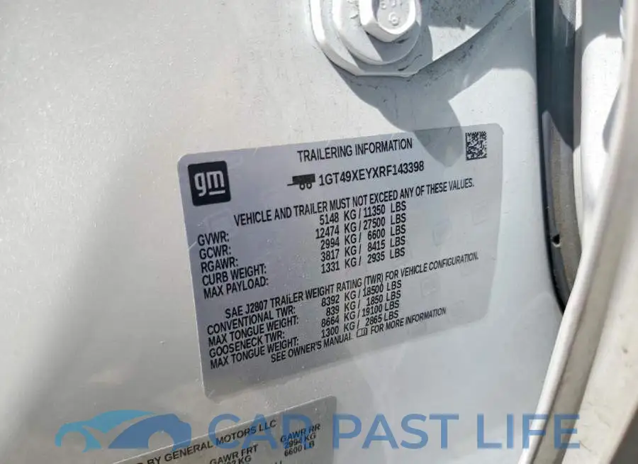 1GT49XEYXRF143398# 12