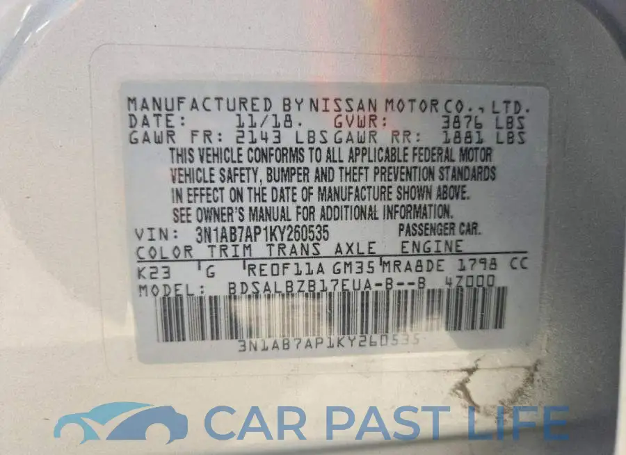 3N1AB7AP1KY260535# 12