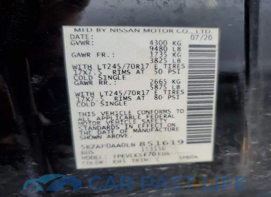 5BZAF0AA0LN851619# 14