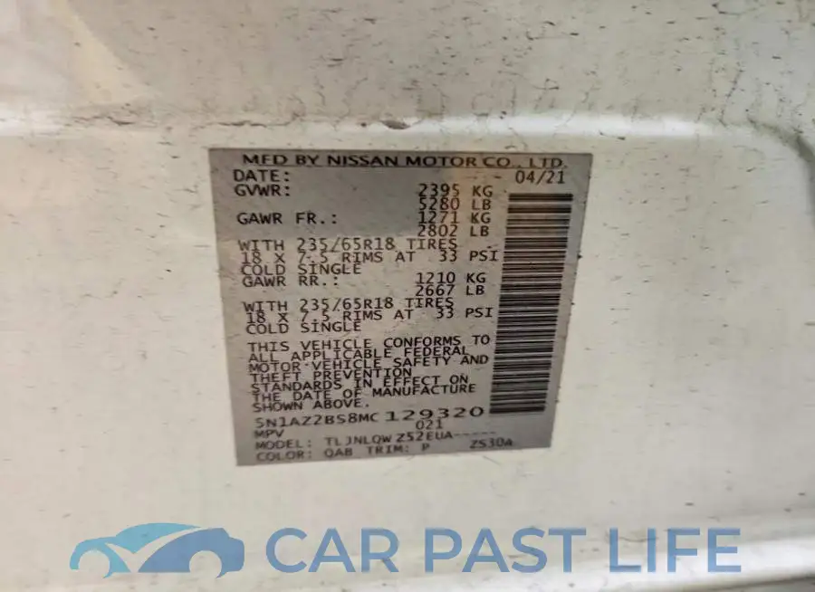 5N1AZ2BS8MC129320# 12
