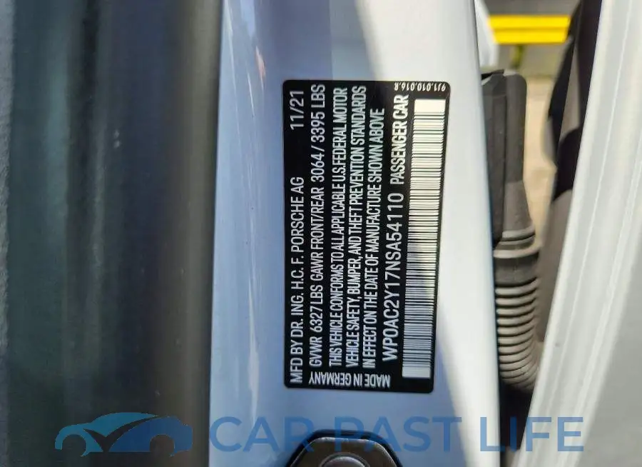 WP0AC2Y17NSA54110# 12