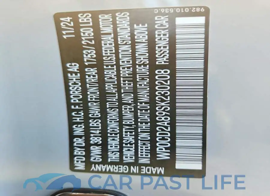 WP0CD2A89SK230208# 12