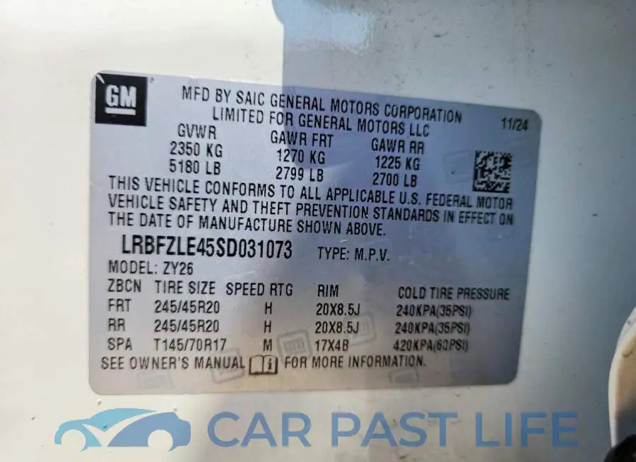 LRBFZLE45SD031073# 13