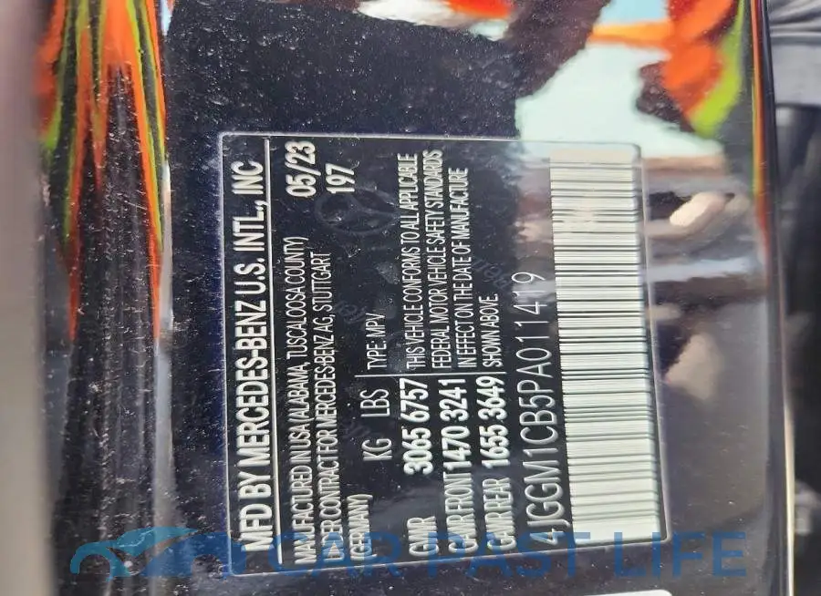 4JGGM1CB5PA011419# 13