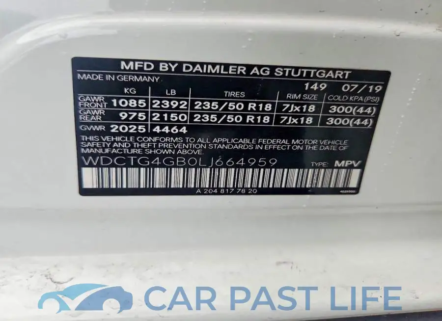 WDCTG4GB0LJ664959# 13