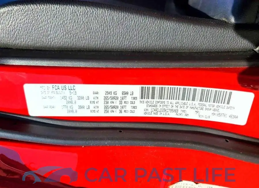 1C4RDJDG5KC795069# 14