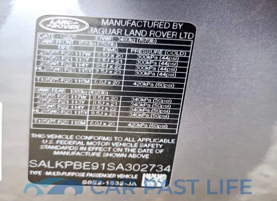 SALKPBE91SA302734# 12