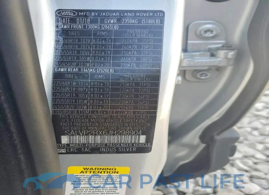 SALVP2RX6JH298904# 13