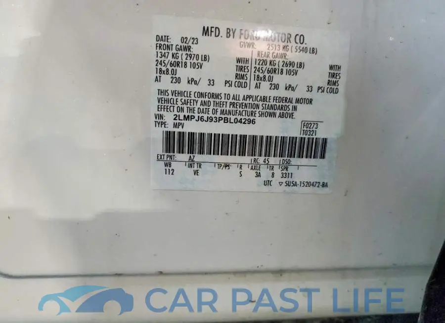 2LMPJ6J93PBL04296# 13