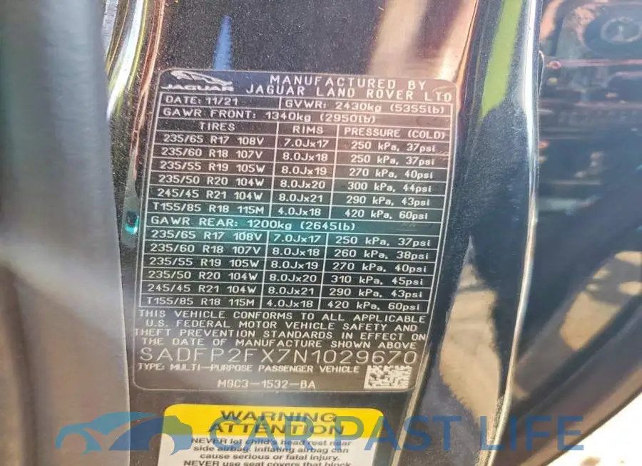 SADFP2FX7N1029670# 13